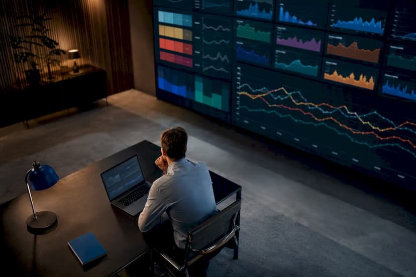 Analyst reviewing abstract sector performance data