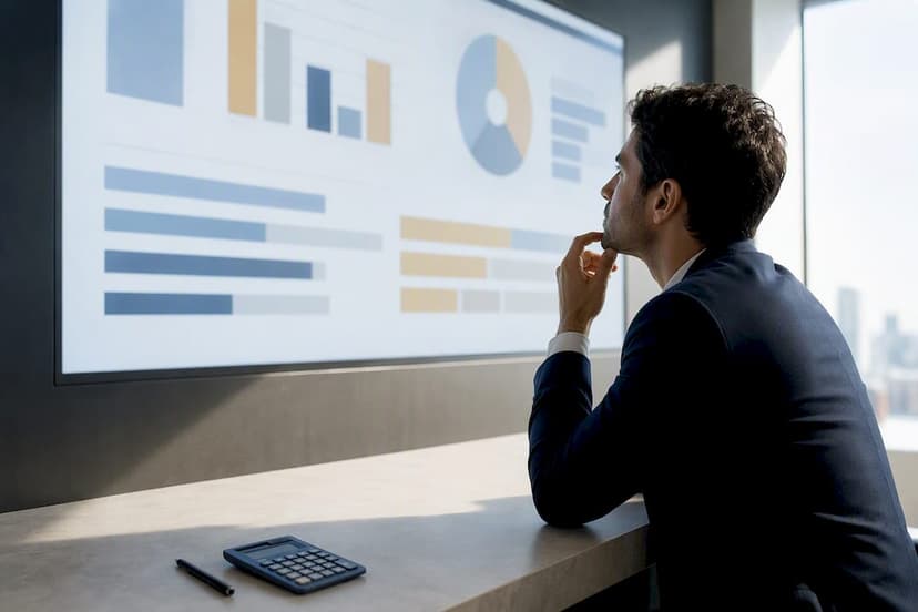Analyst comparing market cap and revenue data