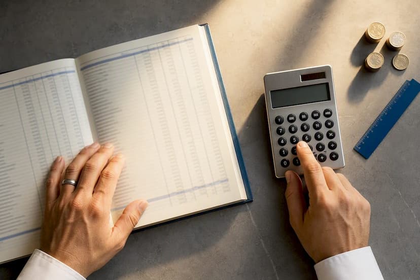 Investor calculating market cap and book value
