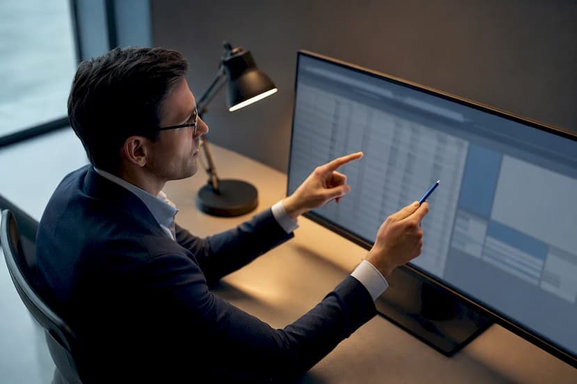 Analyst reviewing stock split market data