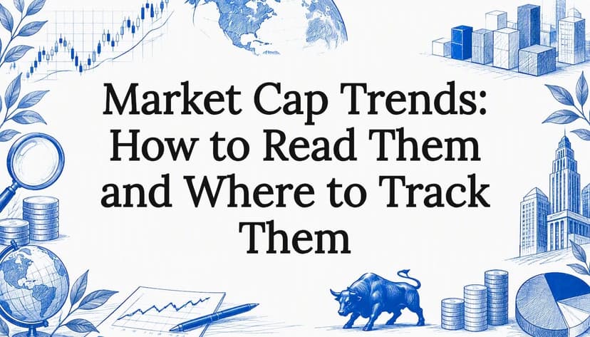 Hand-drawn finance motifs frame the article title