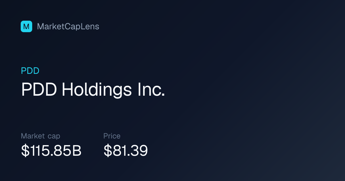 PDD Holdings Inc. (PDD) Market Cap & Stock Price